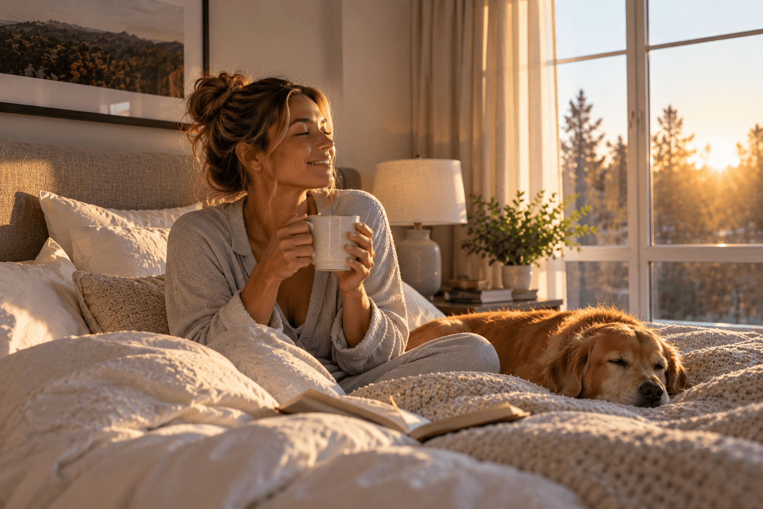 7:00 am: a person getting up tired