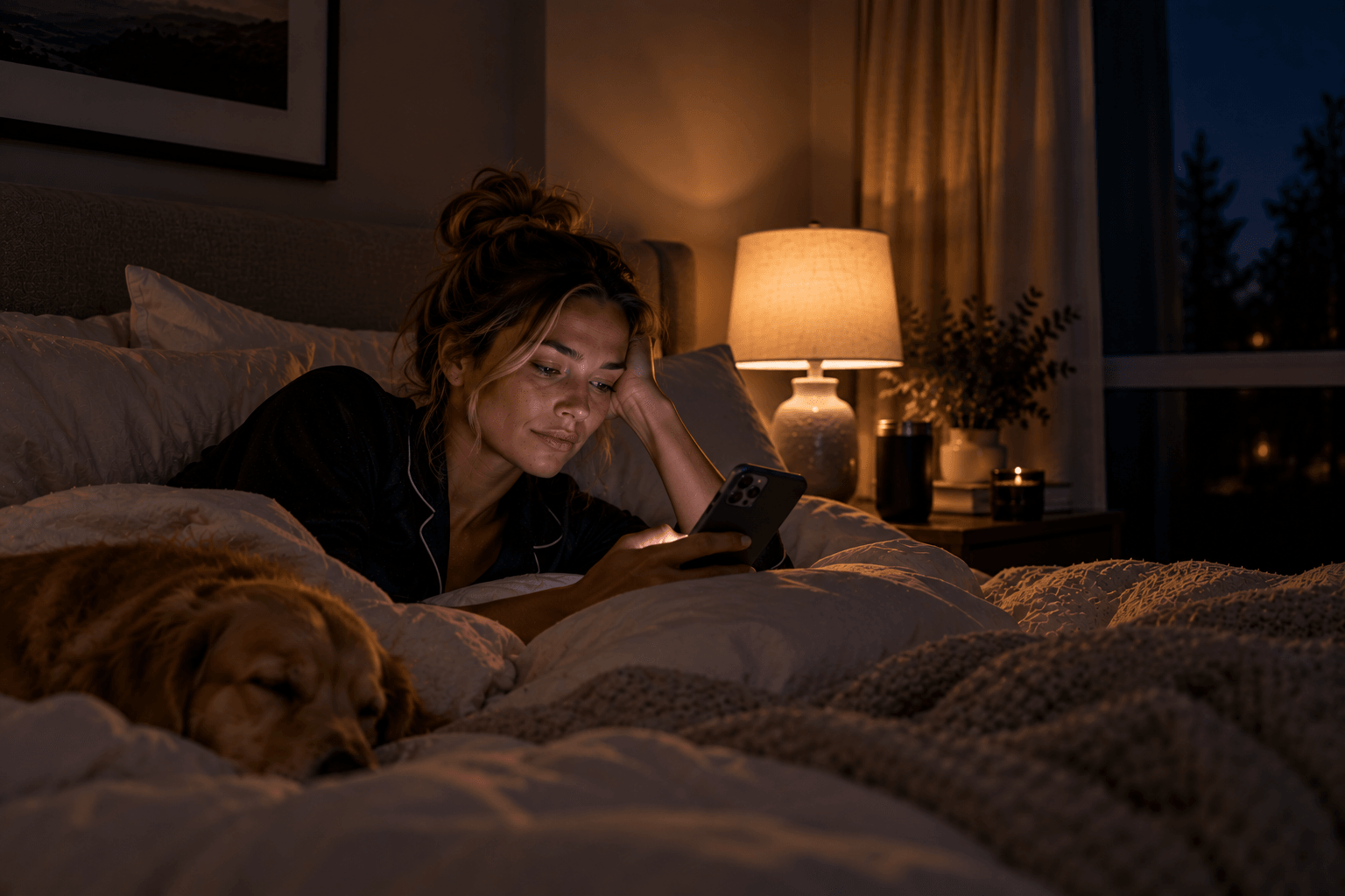 10:45 pm: a person falling asleep